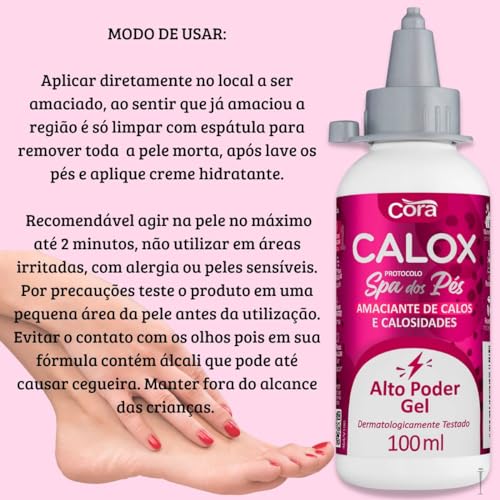 Kit Spa dos Pés Cora Calox Gel Esfoliante Lixapéx Ureia Pémax Ureia Espátula Plantar 222