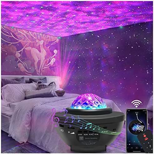 Star Projector Galaxy Light Projector with Remote & Bluetooth Speaker, Multiple Colors Dynamic Projections Star Night Light Projector for Kids Adults Bedroom, Space Lights for Bedroom Decor Aesthetic