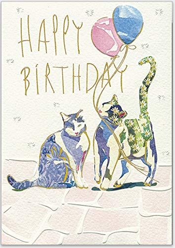 Carte de vœux élégante pour chat et lui - Carte de vœux de qualité supérieure à rabat avec enveloppe de deux chats Cover