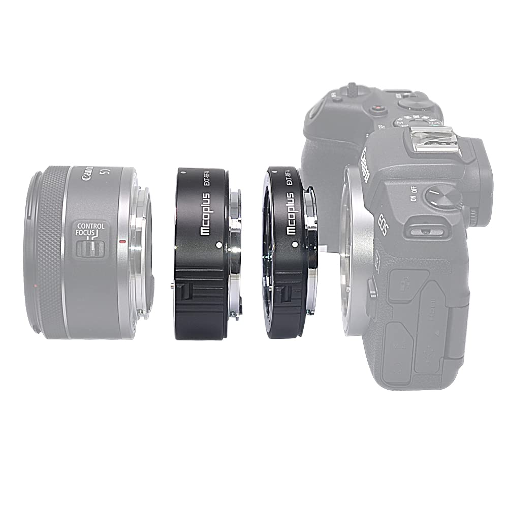 EXT-RF-M RF Mount EOS R/RP/R5/R6 Autofokus AF Metall Macro Extension Tube Set Adapter-Ring für Canon EOS R/EOS RP/R5/R6 Kameras(12mm+20mm)