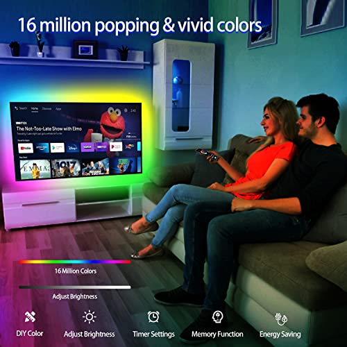 Led Lights For Tv 32-65 Inch 16.4Ft Usb Powered Tv Led Backlights With App Bluetooth Led Strip Lights Rgb/Ic Led Light Strip Music Sync Led Lights For Bedroom Tv Strip Lighting For Gaming Room Décor #TOP3