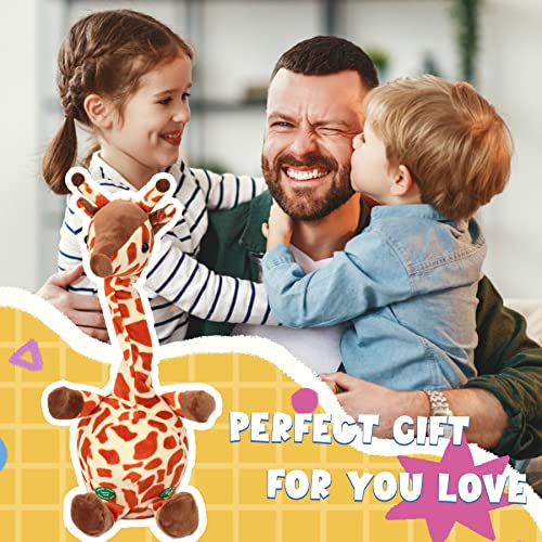 Easfan Dancing Singing Giraffe Repeat What You Say Talking Stuffed Animal Funny Interactive Electric Toy Mimicking Speaking Recording Musical Plush Gift For Kids,14’’ #TOP7