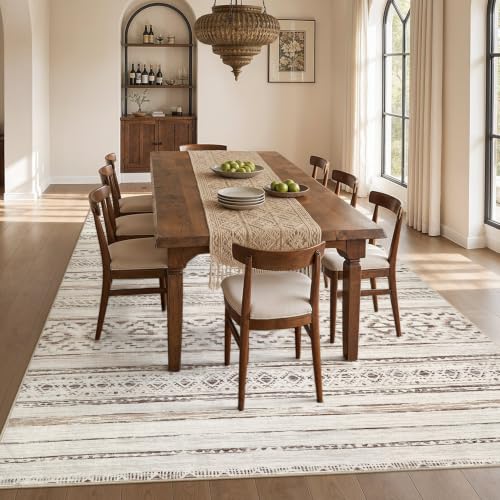 Image of cotiled Boho 5x8 Area Rugs for Living Room: Soft Moroccan Washable Rug