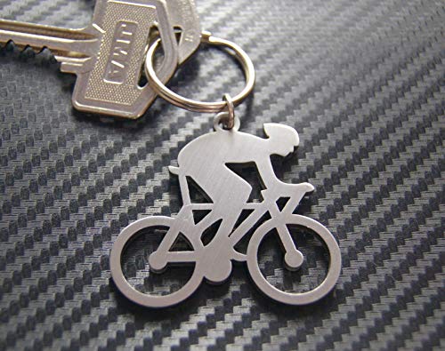 Porte-clés cyclisme en acier brossé inoxydable, accessoire de haute finition