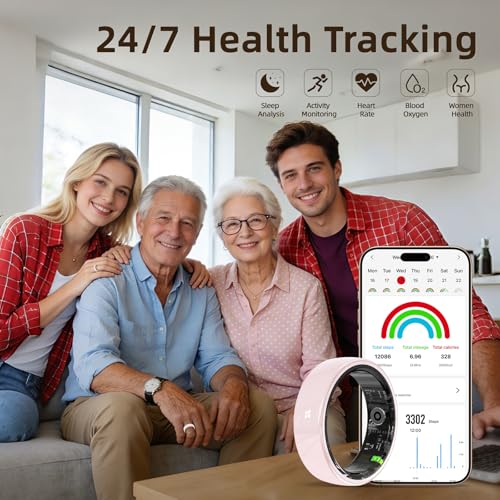 Image of Ceramic Smart Ring for Women, Pink Fitness & Sleep Tracker, #9