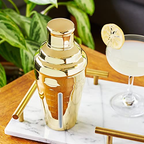 Coctelera dorada de 400 ml con vaso medidor y filtro para cócteles 5