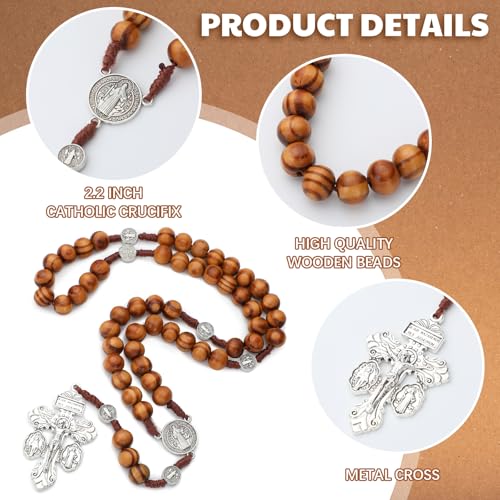 Rosary Beads Catholic for Women Men Rosary Cross with Pardon Crucifix Necklace with St Benedict Prayer Card and Bags for Regalos Cristianos Rosarios Catolicos Para Hombre3