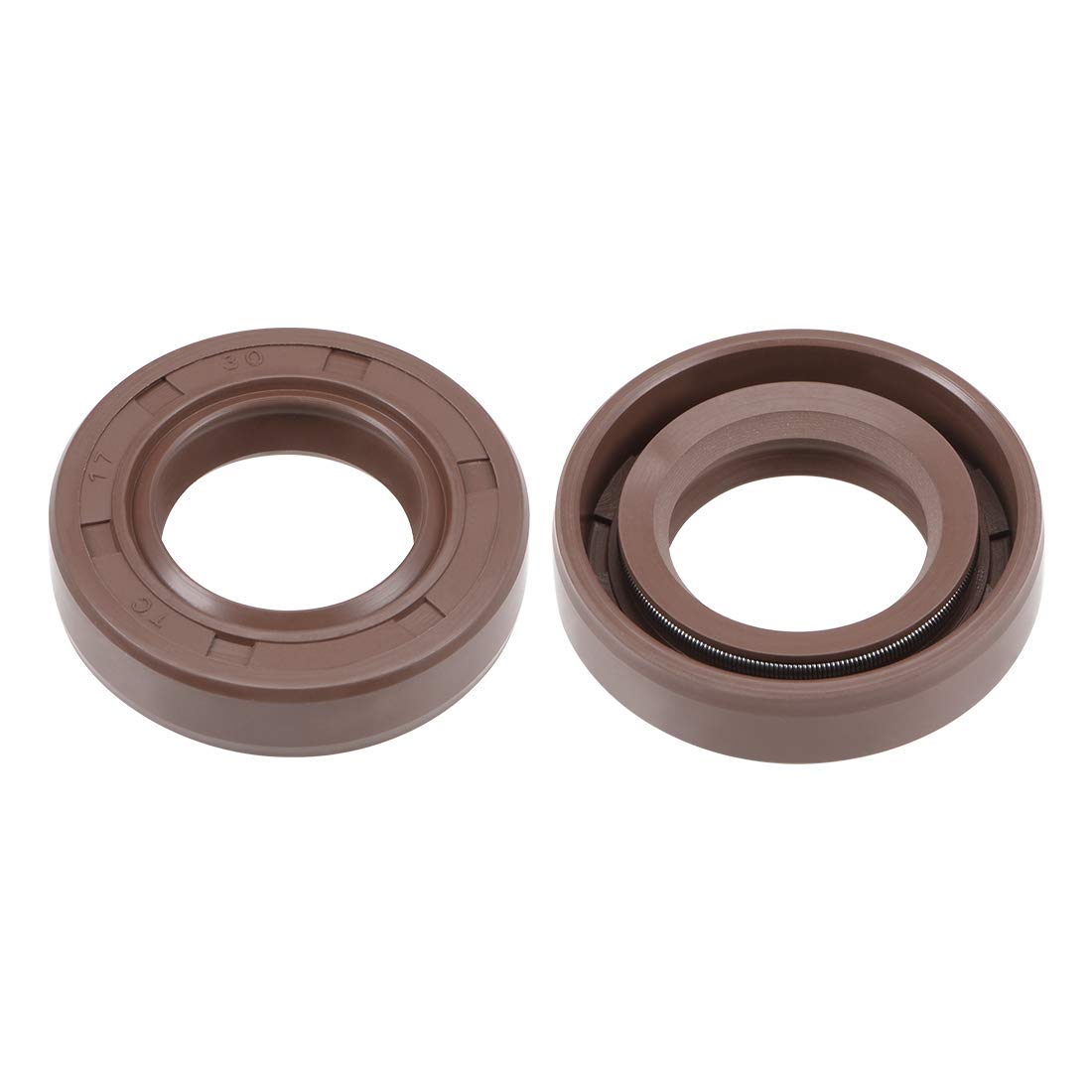 uxcell Oil Seal 30mm Inner Dia 42mm OD 8mm Thick Fluorine Rubber Double Lip Seals 2Pcs