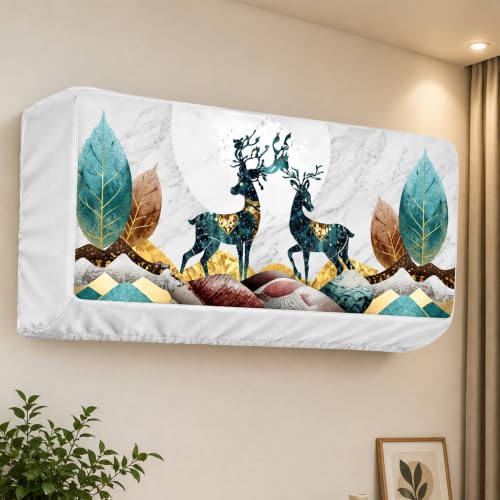 Image of Printed Split Ac Cover Indoor Unit For 1.5 Ton Capacity AC, Inner Unit Ac Cover, All Weather Cover /Attractive Digital Prints /Dustproof /Silken water-resistant Split Ac Cover ( DeerNature )