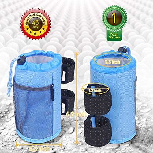 Gearv 2Pack Cup Holder For Bike, Scooter And Wheelchair, Water Bottle Holder For Utv/Atv, Walker, Golf Cart And Beach, Universal Drink Holder Accessories With Net Pocket And Cord Lock (Ocean Blue) #TOP6