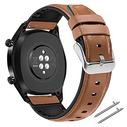 Coholl Bracelet de rechange pour montre Huawei Watch GT 2/Huawei Watch GT 46 mm Sport/Classic/Active/Elite 22 mm (Brun clair)