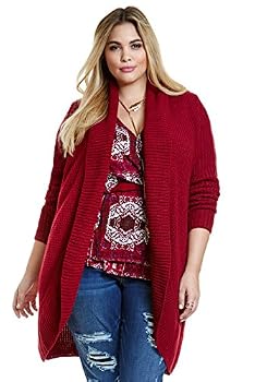 Apparel Women's Plus Size Rebecca Cocoon Cardigan Red Book