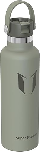 Miniatura 107 de Super Sparrow Botella de Agua Aislada - 17 Oz / 25 Oz / 34 Oz - Frasco FlipFlow de Boca Estándar - Libre de BPA, Botella a Prueba de Fugas - azul