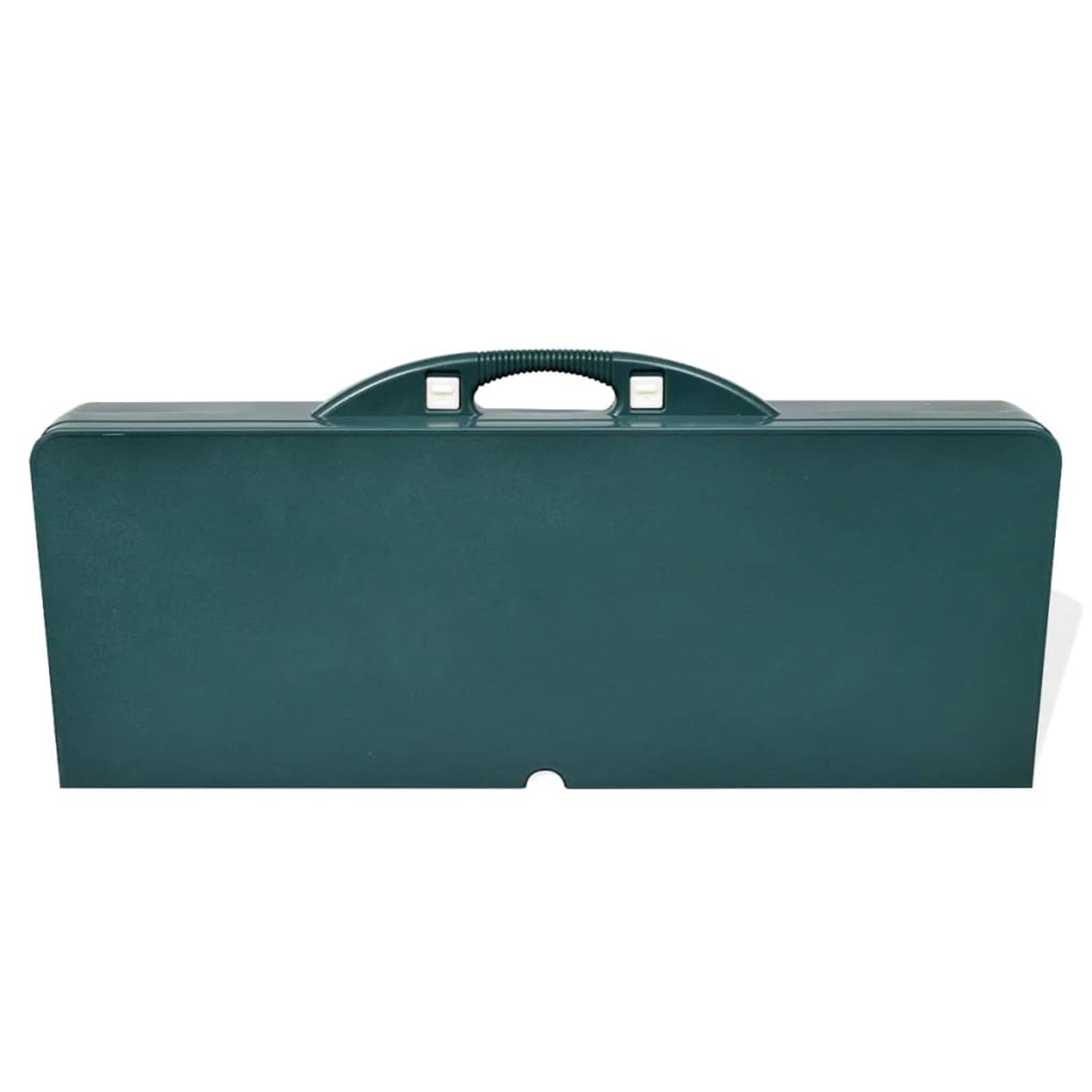 Camping Tisch und 4 Hocker Set, Klappbarer Picknicktisch mit Tragegriff, Grün, Stahlgestell + PP Tischplatte + Aluminiumbeine, 85,5 x 65 x 67 cm, für Camping, Picknick, Garten, Terrasse 41456