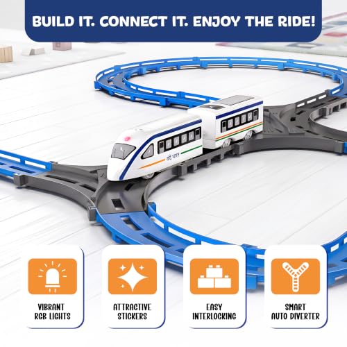 Image of Kidsmate Vande Bharat Bullet Train Toy for Kids, Battery Operated Train Set