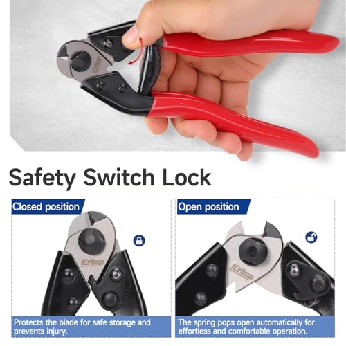 Image of iCrimp Wire Rope Cutter for Max 2.5mm Stainless Steel Cable | IWS-102 cutter, 50HRC hard cutting blade, spring operation mode, for copper electricalbike cables