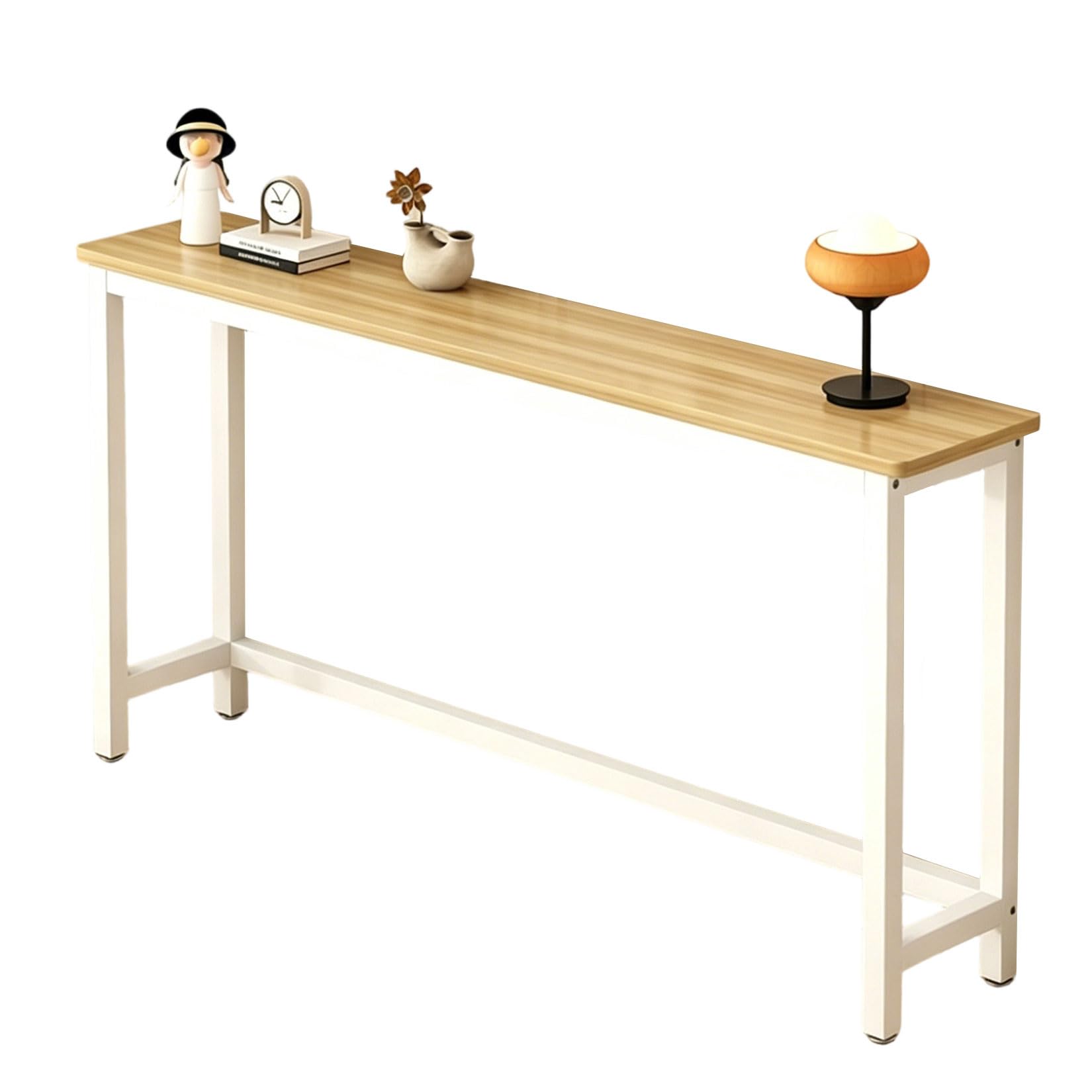 KERIVO Extra Long Enrtyway table,Modern Sofa Table for Living Room & Entryway Wood color 15cm Solid Wood Boards,Sturdy and Durable,High Tables for Living Room,Hallway,Foyer 120×15×80cm