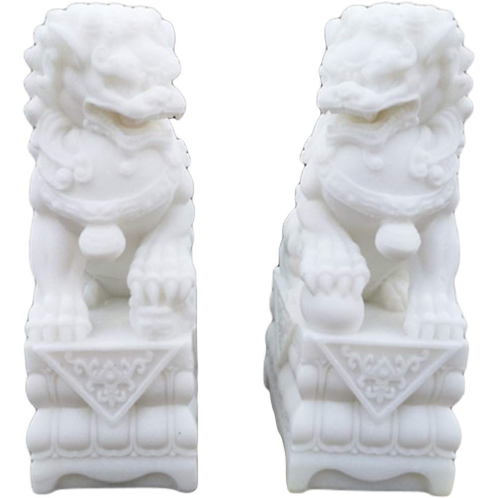 Chiens Feng Shui Fu Foo en marbre pour harmoniser l'entrée de votre maison