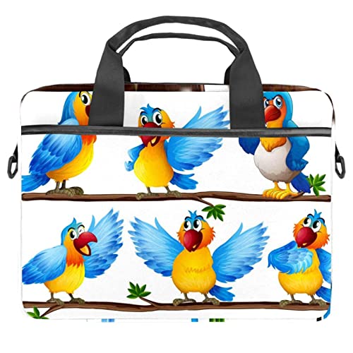 Sac à bandoulière pour ordinateur portable 13 à 14 pouces imprimé oiseau tournesol