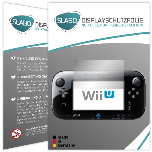 Slabo 2 x Film de Protection d'écran Compatible avec Nintendo Wii U (Controller) Protecteur d'écran | No Reflexion | Mat - Anti-Reflets Made in Germany