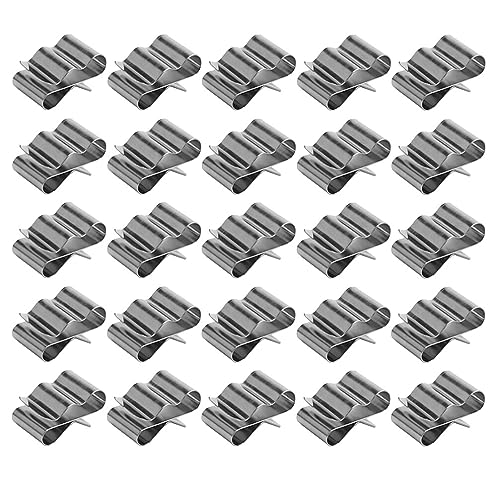 ULTECHNOVO 50Pcs Solar Panel Cable Clips, Stainless Steel Panel Wire Clips Boat Trailer Frame Wiring Clips Cable Clamp