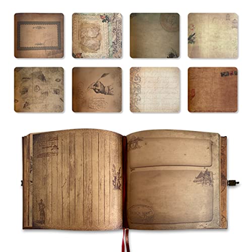 Adventure Book Travel Diary Photo Book,Scrapbook, Photo Album,Retro Style Travel Souvenir, Photobook,Guestbook DIY Anniversary Wedding Travel Writing Baby Friend Gift, Vintage Brown (Multicolored)