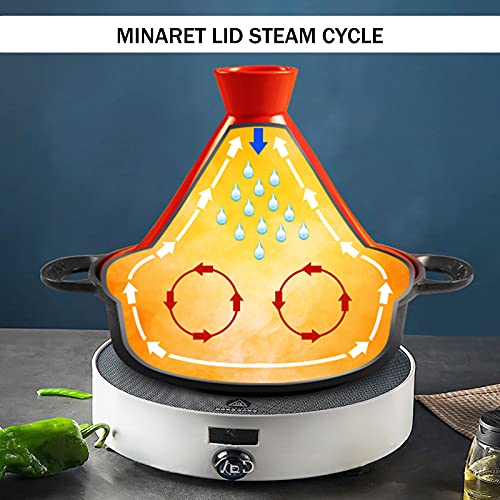 3L Ceramic Tagine Pot For 3-5 People - Moroccan Nonstick Cooking Pot Kitchen Cooker With Lid For Cooking Healthy Food,Green #TOP2