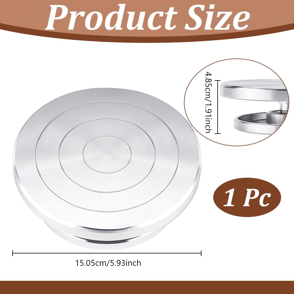 UNICRAFTALE 15cm 1 Pcs Aluminum Action Displays Ceramics Turntable Rotate Turntable Sculpting Wheel Revolving Turntable Ceramics Stand with Ball Bearings Accessories Decorating Ceramics Model Making - Image 3