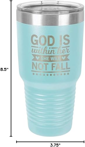 Miniatura 10 de Bueno es sin ella no se caerá grabado de vaso de 76,2 ml, grabado con láser, taza de viaje de acero con recubrimiento en polvo, libre de BPA, con