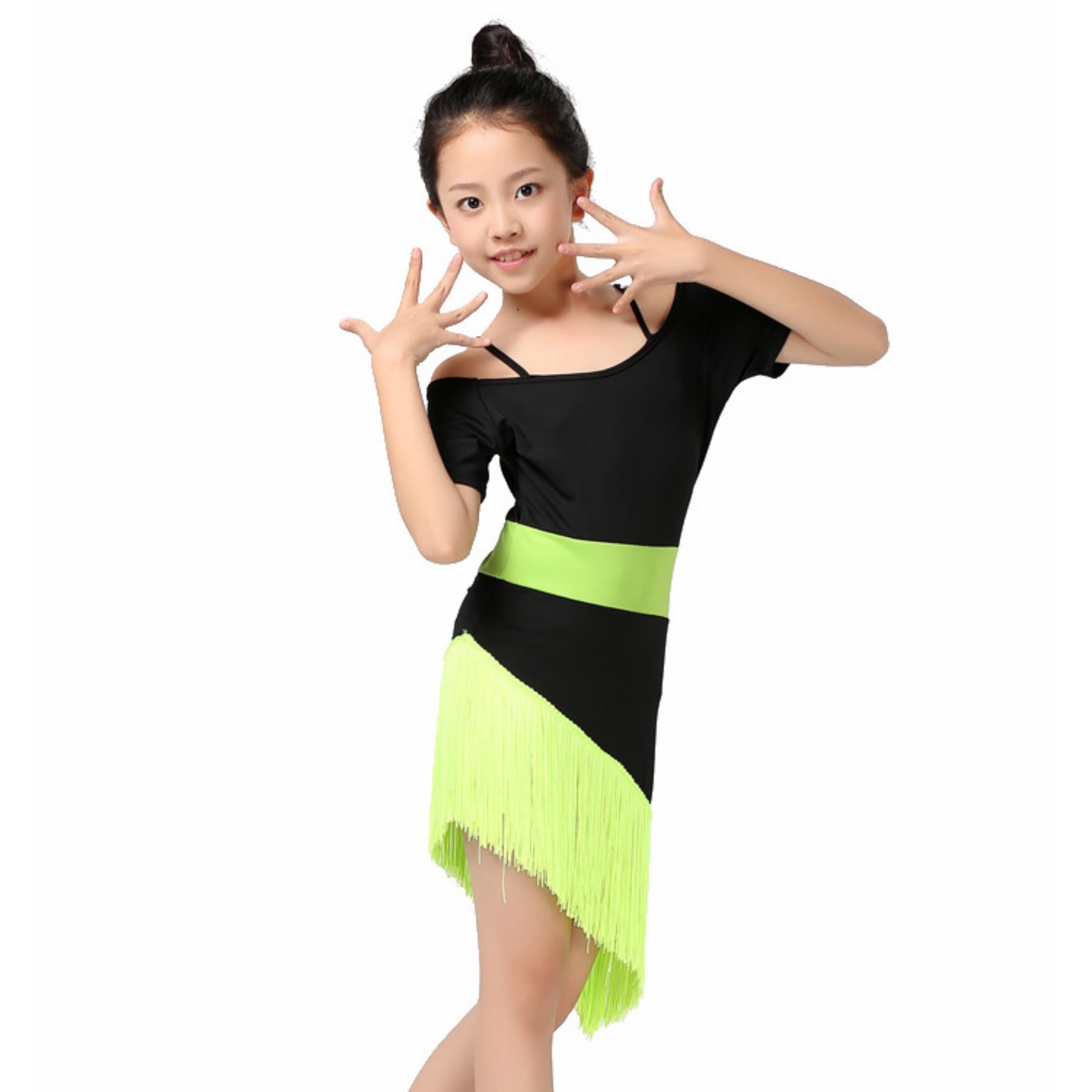 Latein Tanzkleid Mädchen Fransenrock Für Kinder Salsa Cha Cha Training
