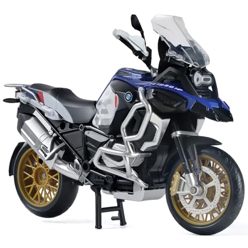Risopen Modelo de motocicleta em escala 1:12 para BMW R1250 GS plástico com modelo de motocicleta fundido, sem necessidade de montagem, Moto Mini acabado Motorrad para adultos e meninos (branco)