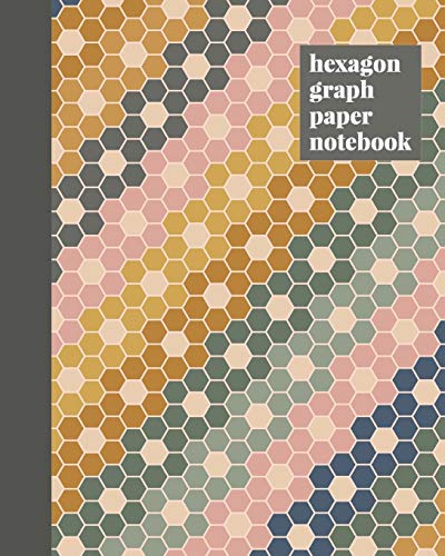 Hexagon Graph Paper Notebook: Hexagonal Grid Paper Journal for Design and Drafting | English Paper Piecing Quilt Flower Pattern Cover Design in Earthy Pastel Colors image 3