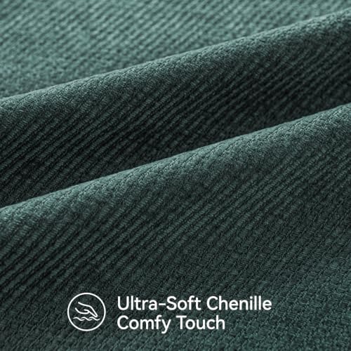 Image of a moment Pack of 2 Decorative Chenille Throw Pillow Covers with Twill Cushion Covers for Sofa Living Room Couch Bed 16x16 Inch Dark Teal