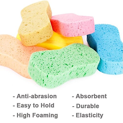 image for Lantee Large Sponges - Car Cleaning Supplies - Big 10 Pcs High Foam Cl