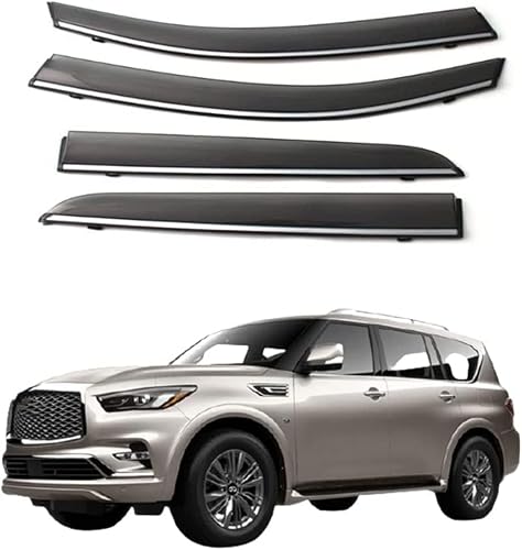 PANXUC Car Wind Deflectors for Infiniti QX80 2013-2019, Side Window Wind Rain Deflector Window Visor Sun Rain Guard Smoke Guards
