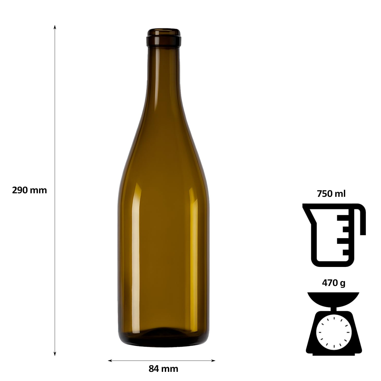 15 pièces Bouteille en verre vide Burgundy 750 ml en verre brun avec bouchon aggloméré – bouteille de vin vide idéale pour le vin, les liqueurs, le cidre, les jus et les spiritueux