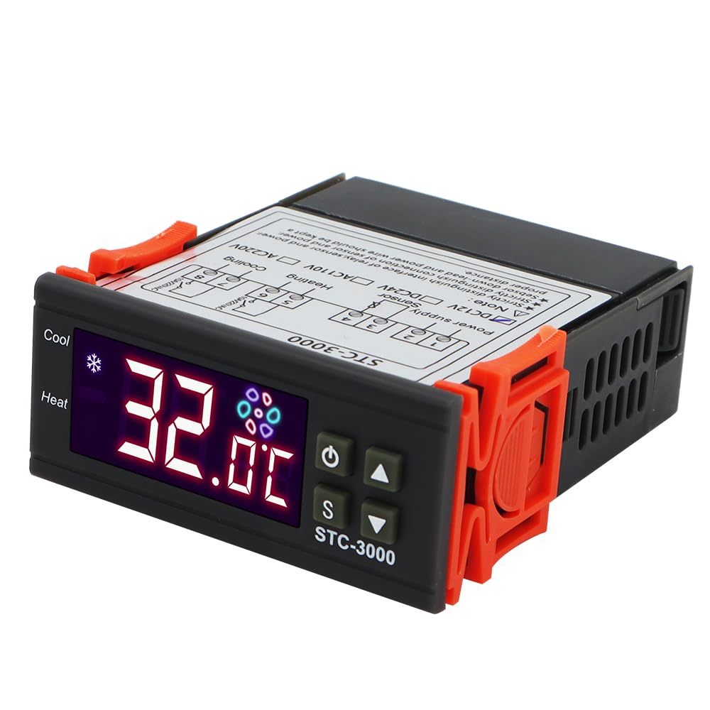 Temperature Controllers, STC-3000 Digital Temperature Controller Thermostat ,Thermoregulator With Sensor Relay Heating Cooling Incubator 12V 24V