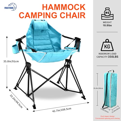 Freetour HAMMOCK CAMPING CHAIR Folding 350Lbs Foldable Portable Rocking Chairs thumb #2