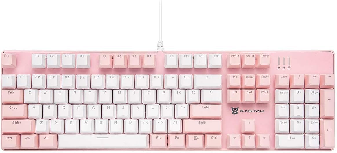 Qisan Mechanical Gaming Keyboard Wired Ice Blue Led Backlit Keyboard Brown Switch Full Size 104 Keys US Layout | Computer Keyboards | Gaming Accessories — view 20