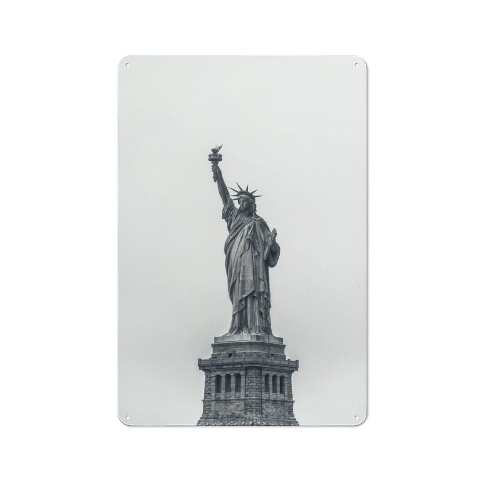 Junmoney Statue Of Liberty For Garden Room Or Summerhouse, Vintage Tin Sign 30X20cm, A Metal Wall Feature For Garden Rooms And Summerhouses