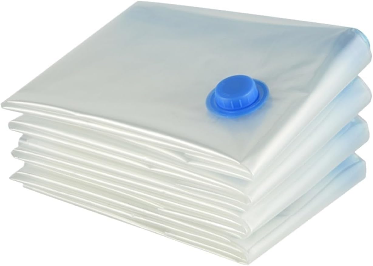 7 Sizes Reusable Vacuum Bags with Pump Cover Compression Sealer Bag Space Saving for Clothes Storing Large Container(60x80cm set)