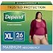Depend FIT-FLEX Incontinence Underwear for Women, Disposable, Maximum Absorbency, XL, Blush, 26 Count (Packaging May Vary)