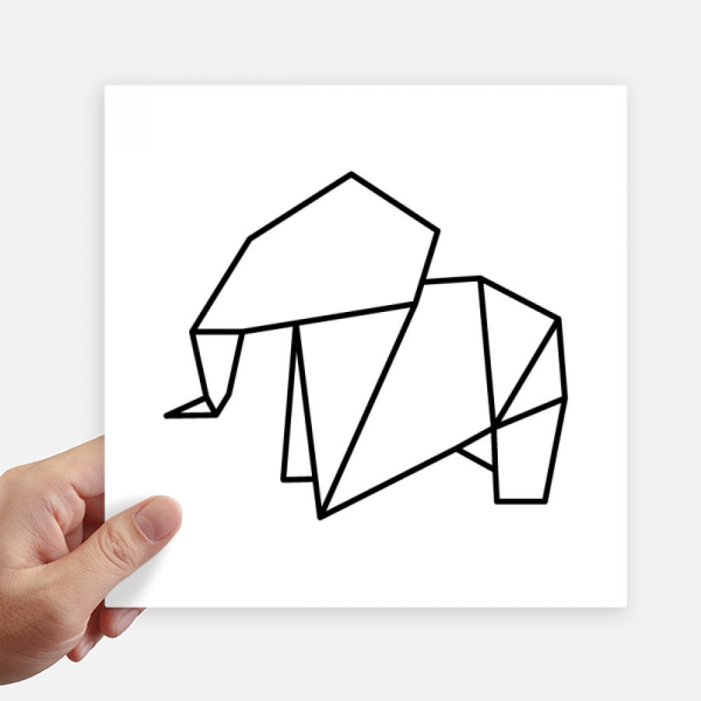 Sticker éléphant origami pour personnaliser pc portable, valise et moto 4pcs