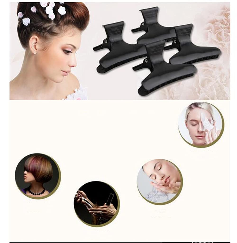 12 Stück Friseur-Clips Schmetterlings-Haarspangen - Haarclips Fürs Styling, Waschen & Arbeiten - Schwarz - Für Frauen & Mädchen