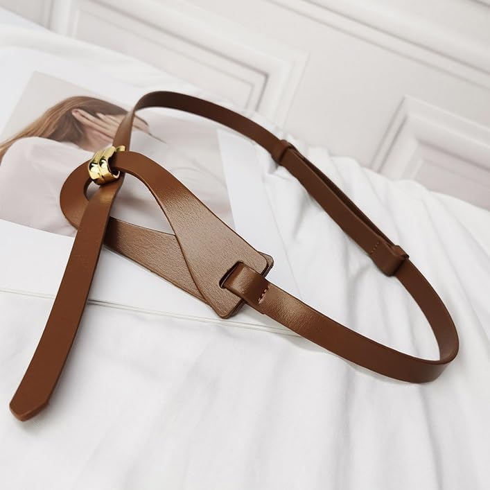 Genuine Leather Waistband Decoration Dress Versatile Waist Belt Women's Small Belt4