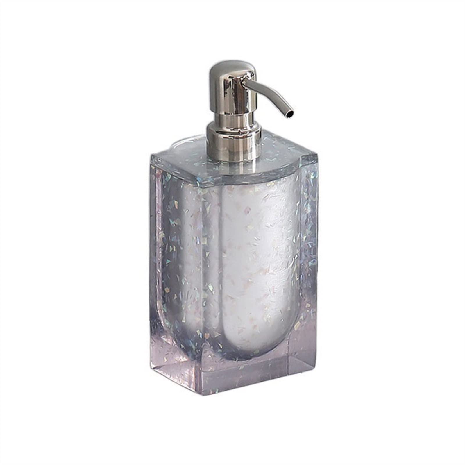 Distributeur de Savon Lumineux en résine pour Salle de Bain, Flacon Distributeur de Liquide Grande capacité de 400 ML, tête de Pompe en Acier Inoxydable pour Cuisine (Couleur : Gris)
