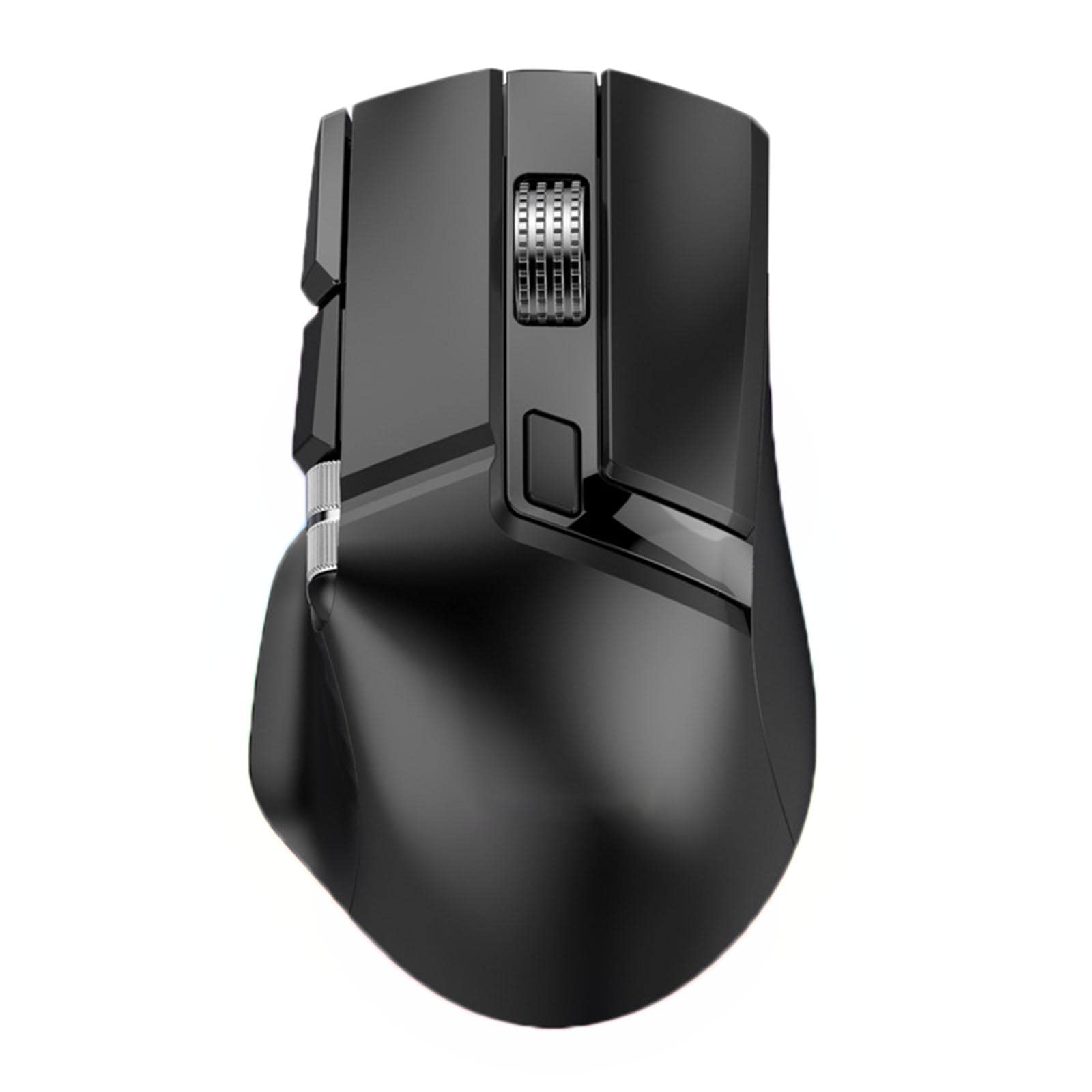 JUSHZ Mouse Wireless Ricaricabile Ergonomico Senza Fili Usb Cablato Fotoelettrico Doppio Rullo USB Regolazione A Sei Velocità Da 16000 Dpi (123x73x42MM,black)