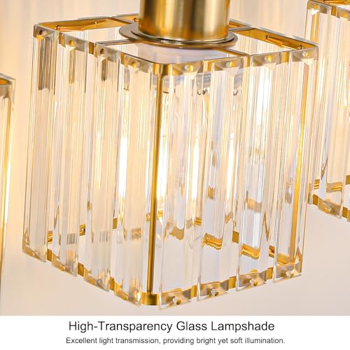 Image of Lxybcce Bathroom Vanity Lights Over Mirror - Easy Installation with Clear Guide, 5-Light Shadow-Free Design, Black and Gold Crystal Finish - for Modern Home Bathroom Lighting Fixtures in DIY Projects