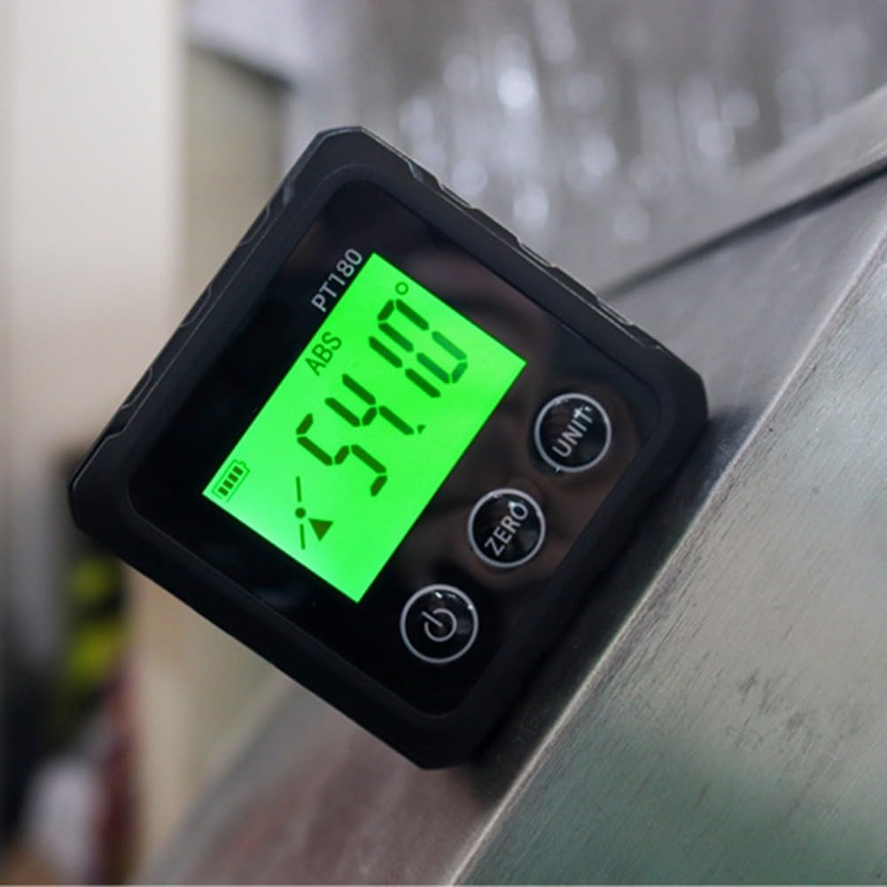 Inclinometro digitale angolare con base magnetica, display LCD ad alta precisione, per lavorazione del legno e costruzioni, 0-90/180 gradi