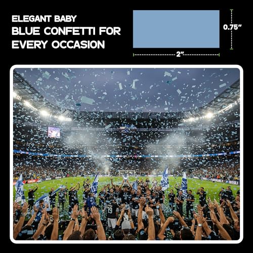 Image of Ultimate Confetti, Baby Blue Biodegradable Confetti - Rectangular Fluttering Tissue Paper Confetti for Cannon and Launcher use - Gender Reveal Confeti, Wedding, Parties and Live Events - 1 lb, 16 oz